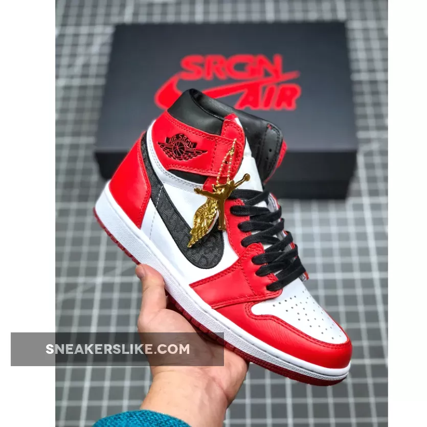 SRGN Custom X Air Jordan 1 Retro 'Chicago' Red White Online