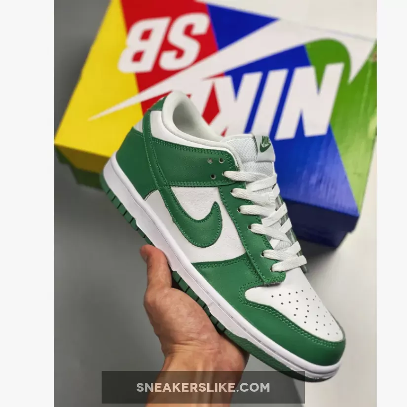 Nike Dunk Low White/Green Glow green glow nike dunks