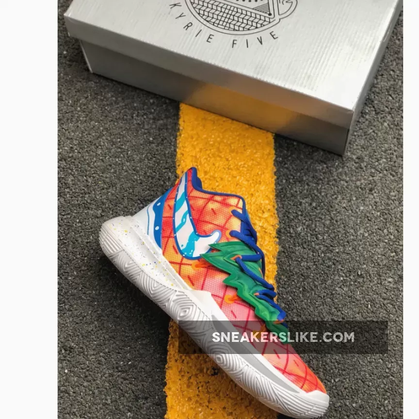 SpongeBob x Nike Kyrie 5 'Pineapple House' Orange Peal/Teal Tint - kyrie pineapple basketball shoes