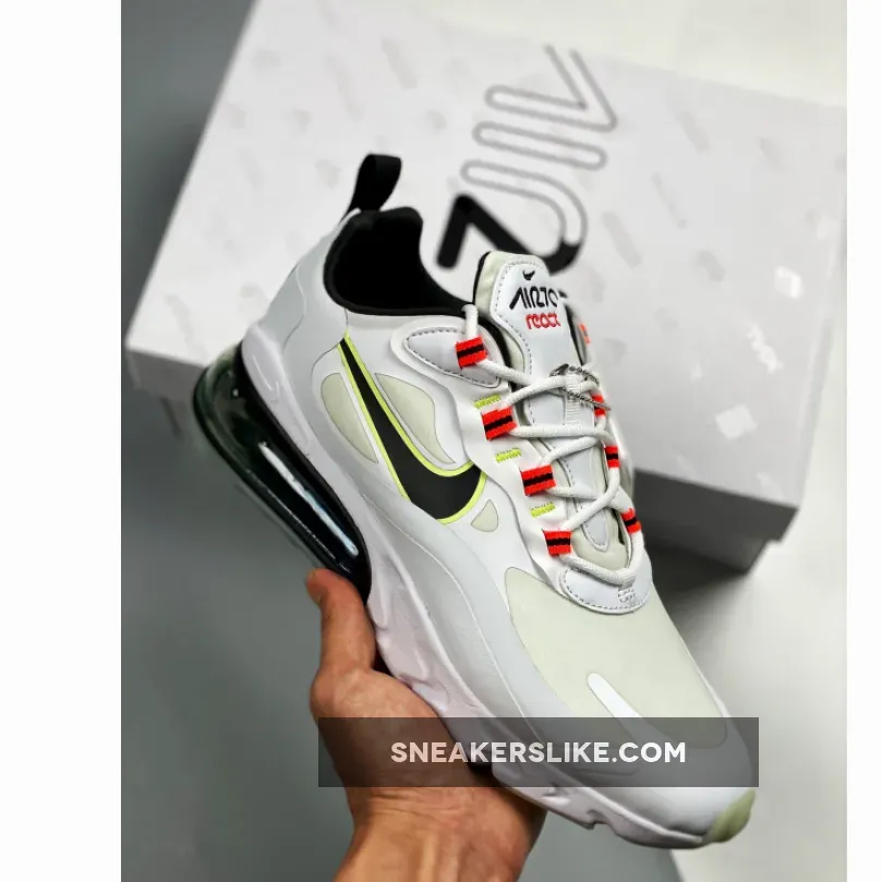 Nike Air Max 270 React White Crimson CZ6685-100 Brand New
