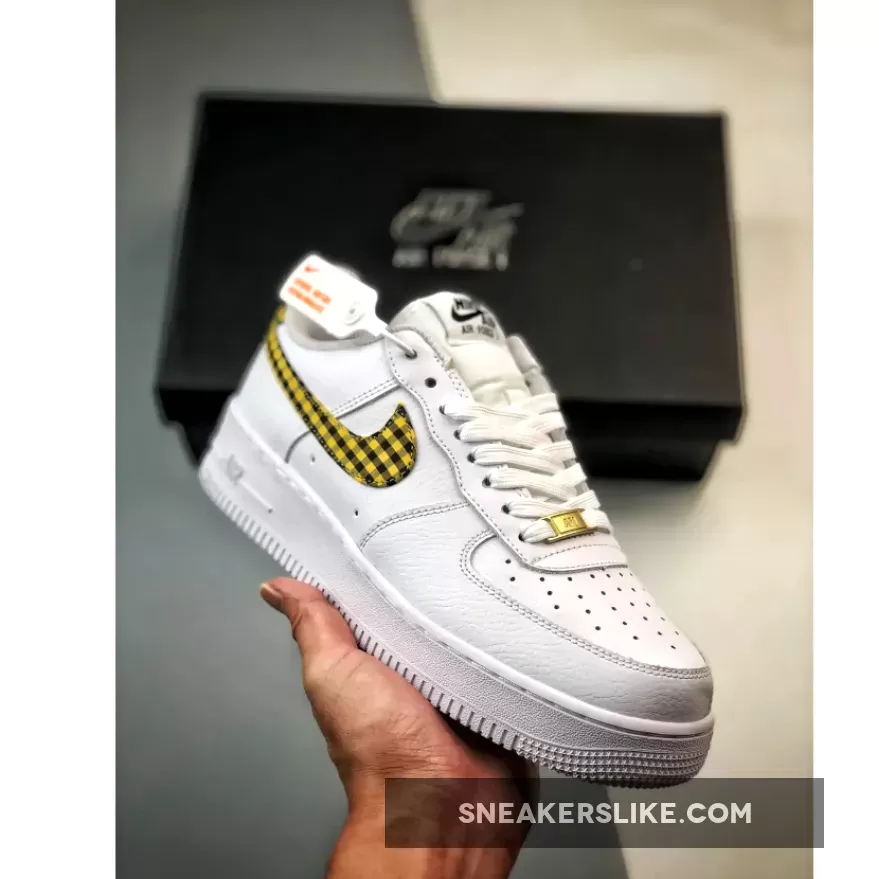 Nike Air Force 107 Low ESS Gingham Bronzine #Gingham Tennis Shoes DZ2784-102