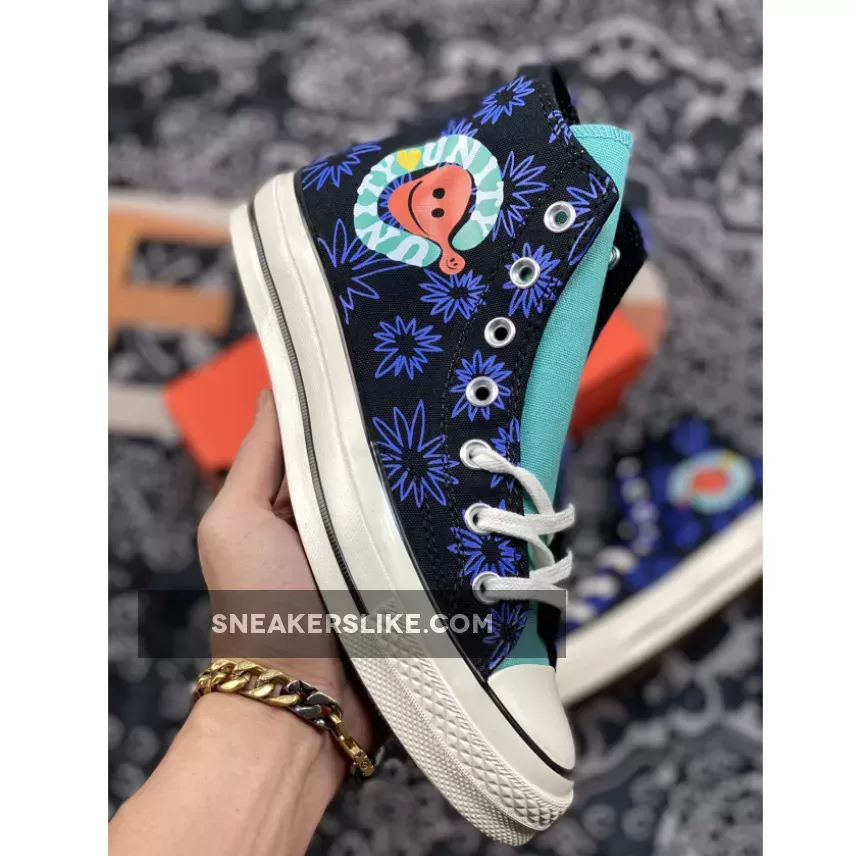 Converse Chuck 70 'Sunny Floral' Black/Washed Teal/Game Royal / black converse flowers