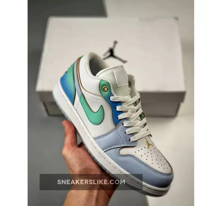 Air Jordan 1 Low SE White Emerald Rise - Gradient Blue FN8899-131