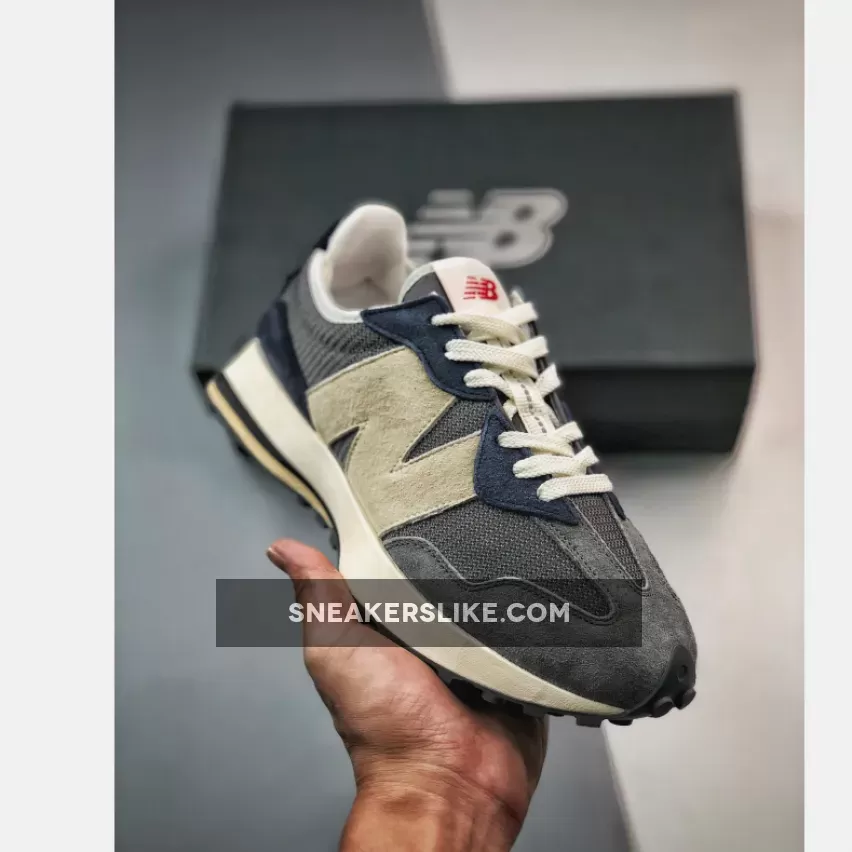 New Balance 327 Castlerock/Navy adidas 327