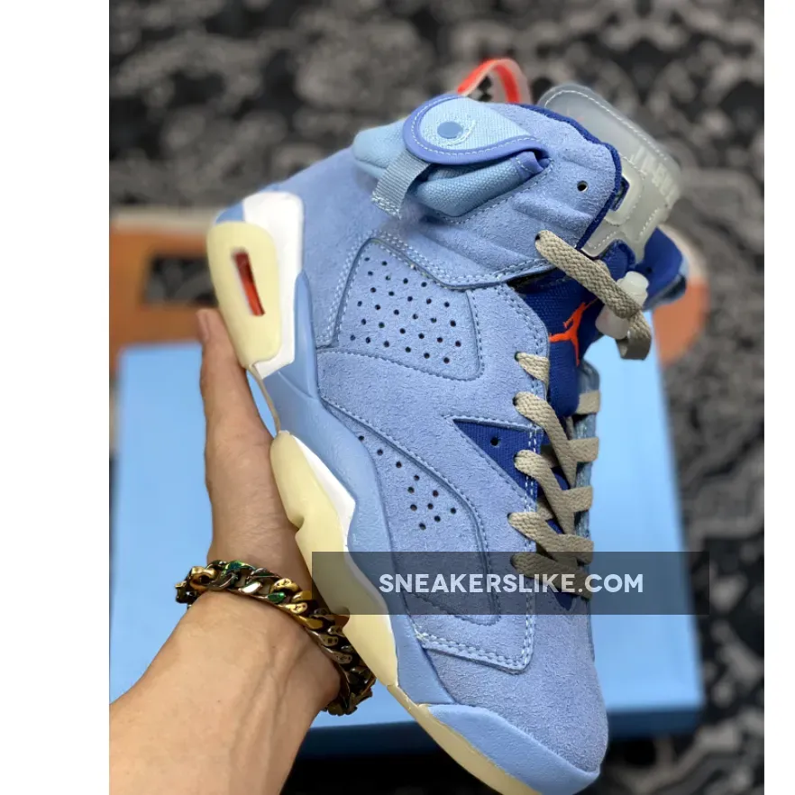 Travis Scott x Air Jordan 6 'Houston Oilers' Light Blue - houston oiler 6s