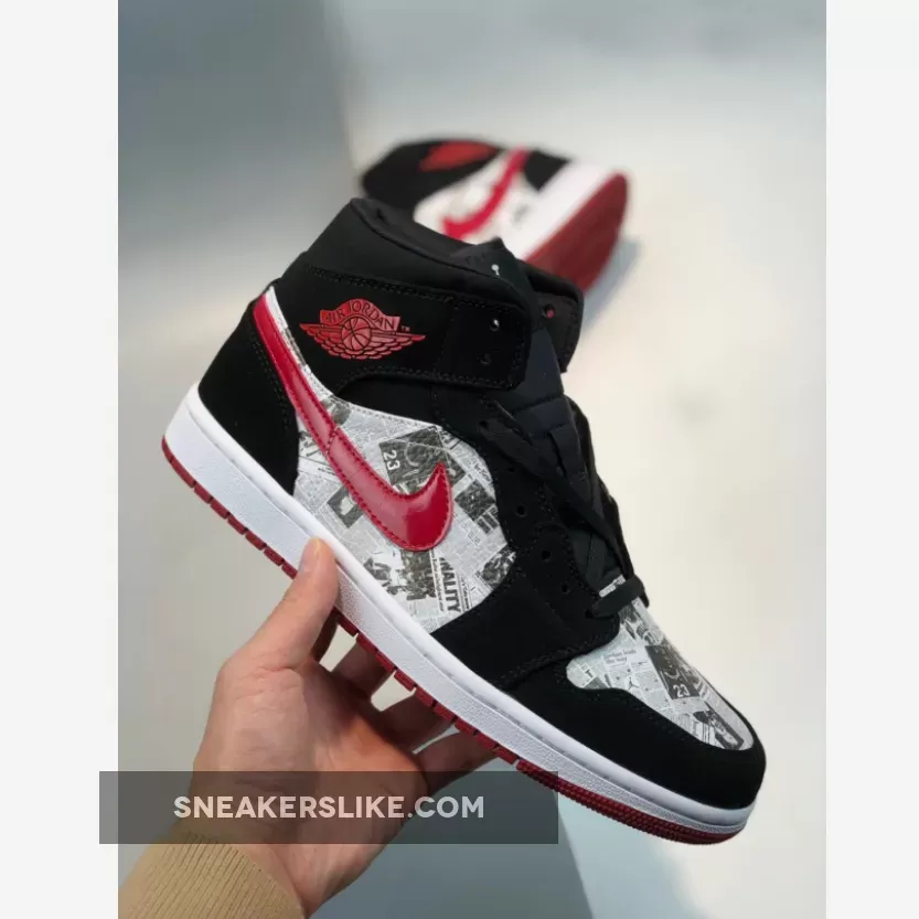 Nike Air Jordan 1 Mid Newspaper Air Times #jordan newspaper shoes