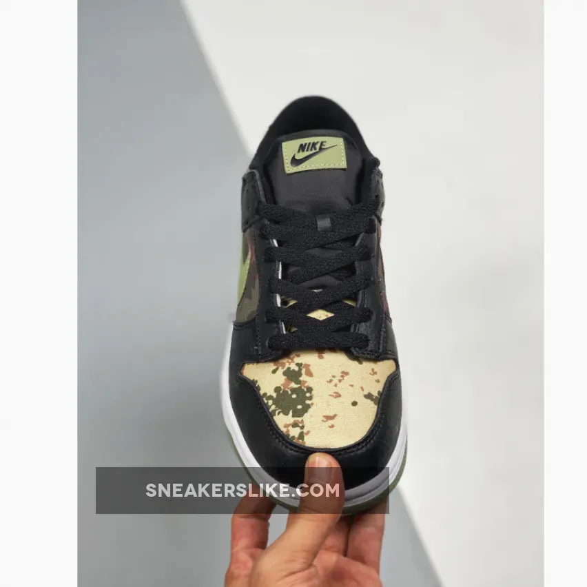 Nike Dunk Low 'Black Multi Camo' Black/Oil Green / orange green black dunks