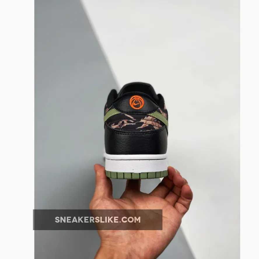 Nike Dunk Low 'Black Multi Camo' Black/Oil Green / orange green black dunks