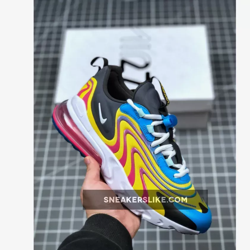 Nike Air Max 270 React Eng Laser Blue/White-Anthracite #air max 270 react blue