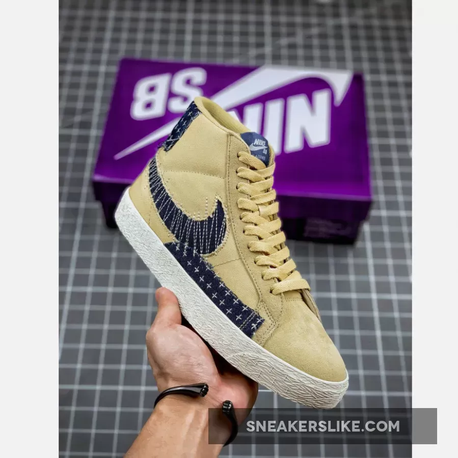Nike Blazer Mid Sesame/Mystic Navy-Sail-Gum Light Brown CT0715-200 Outlet