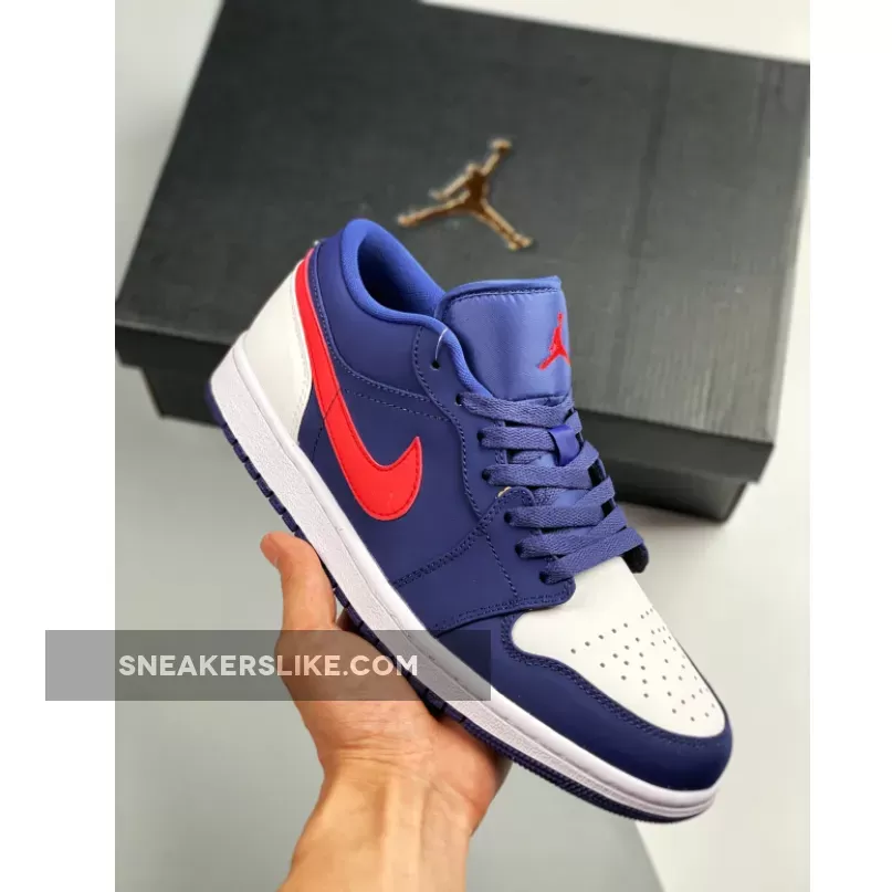 Air Jordan 1 Low 'USA' Navy Blue/White-Red #red jordan air force 1