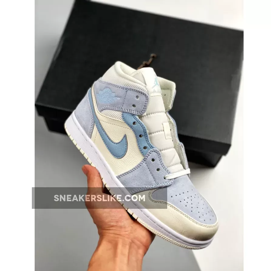 Air Jordan 1 Mid Se Sail Light Blue AJ1 / air jordan 1 mix
