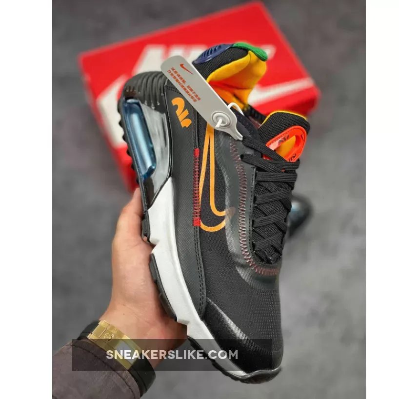 Nike Air Max 2090 Dark Grey/Black-Chile Red-University Gold air max 2090 red