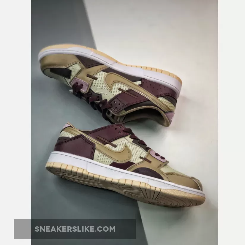 Nike Dunk Low Scrap Latte Tan/Brown DH7450-100 Brown Pink Nike