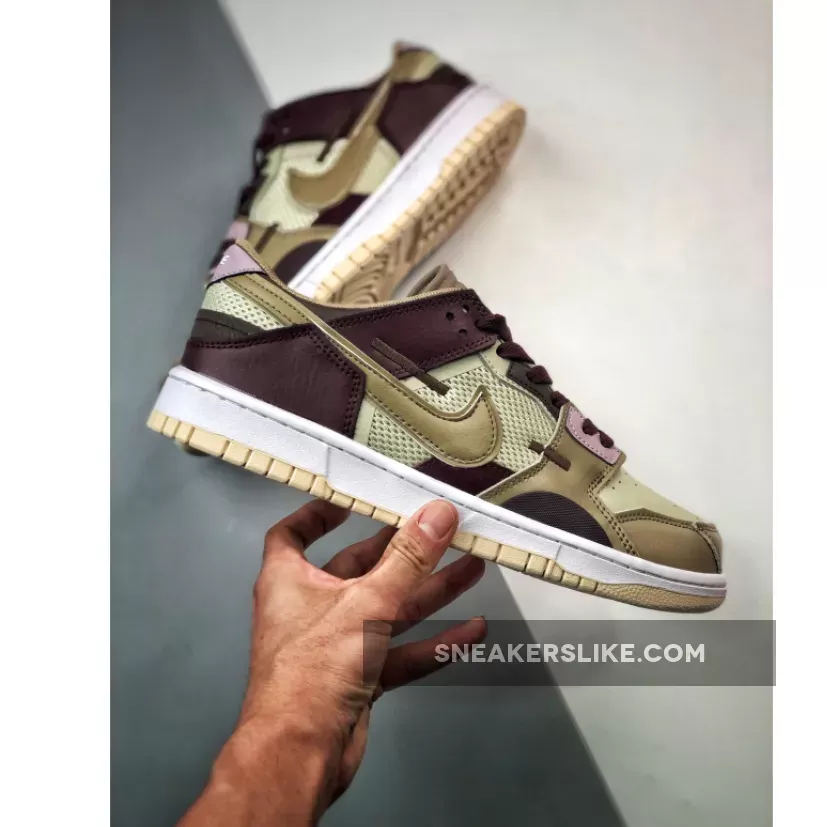 Nike Dunk Low Scrap Latte Tan/Brown DH7450-100 Brown Pink Nike