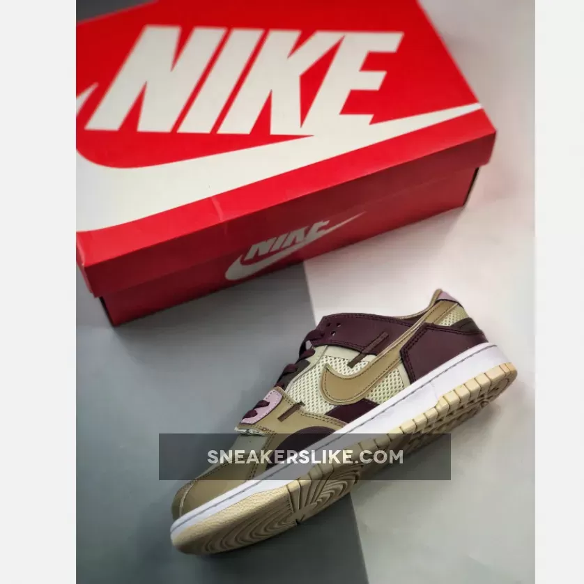 Nike Dunk Low Scrap Latte Tan/Brown DH7450-100 Brown Pink Nike