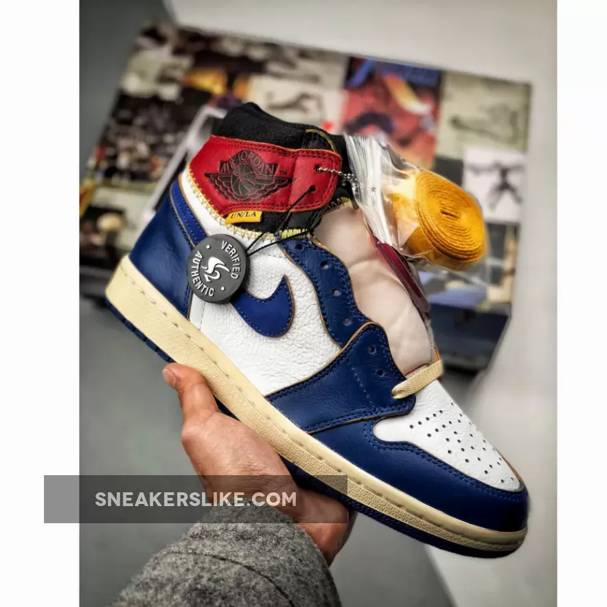 Air Jordan 1 Retro Hi Nrg / Un Union – WHITE/STORM BLUE-VARSITY RED AJ1 / aj1 x union