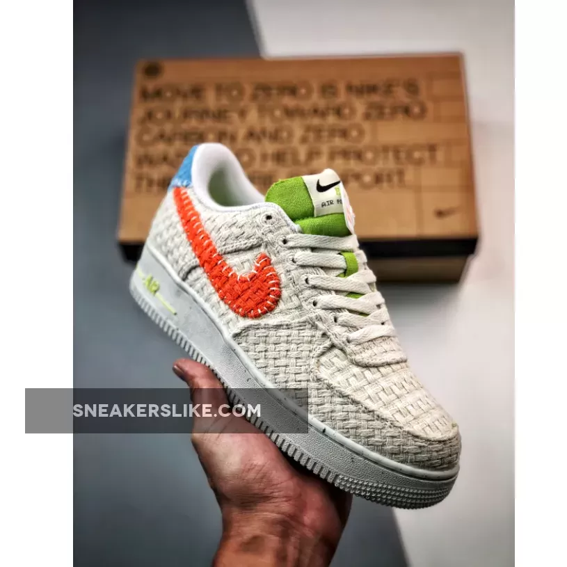 Nike Air Force 1 'Hemp' White/Orange-Blue-Green DV2112-001 nike air force 1 hemp