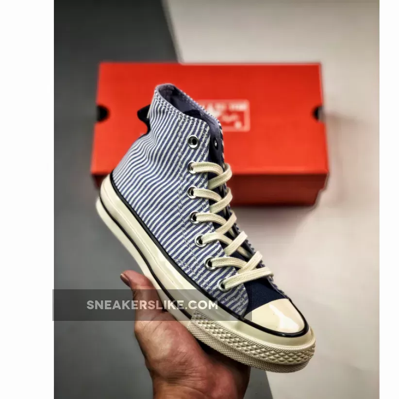 Converse Chuck 70 Crafted Stripe Washed Indigo/Egret/Black White Converse Black Stripe