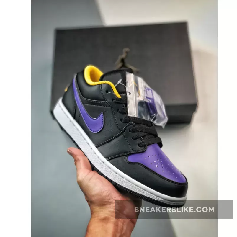 Air Jordan 1 Low Black/Dark Concord-Taxi 553558-075 / air jordan 1 low lakers