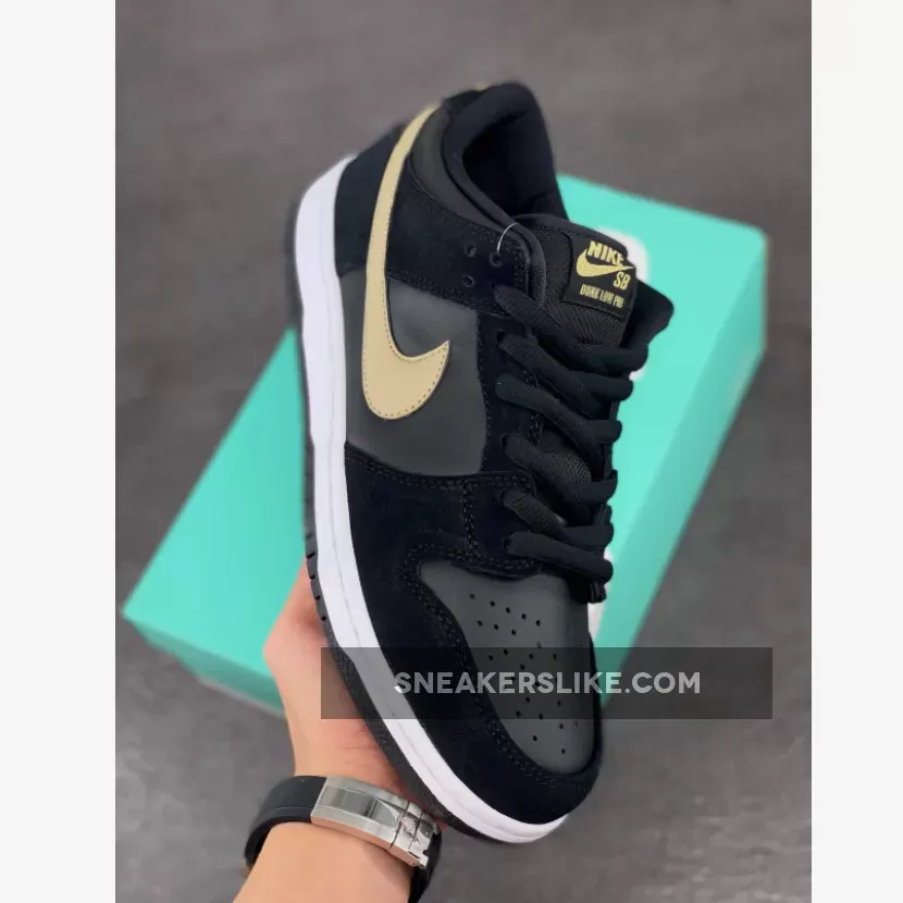 Nike Dunk Low Sb Pro 'Metallic Gold' Black Gold-White BQ6817-002 New Releases