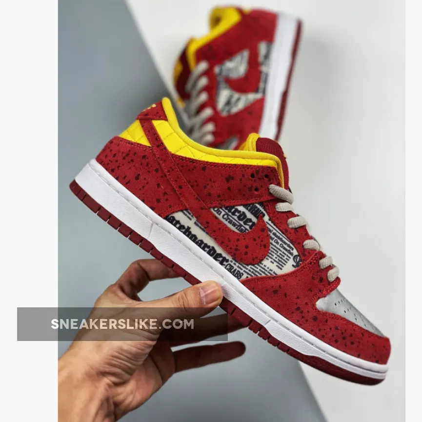 Rukus x Nike SB Dunk Low 'Crawfish' Red Metallic Silver / crawfish shoes