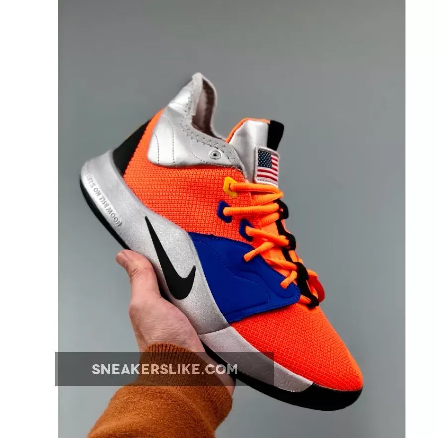 Nike PG 3 'NASA' Total Orange/Black-Metallic Silver / pg3 nasa