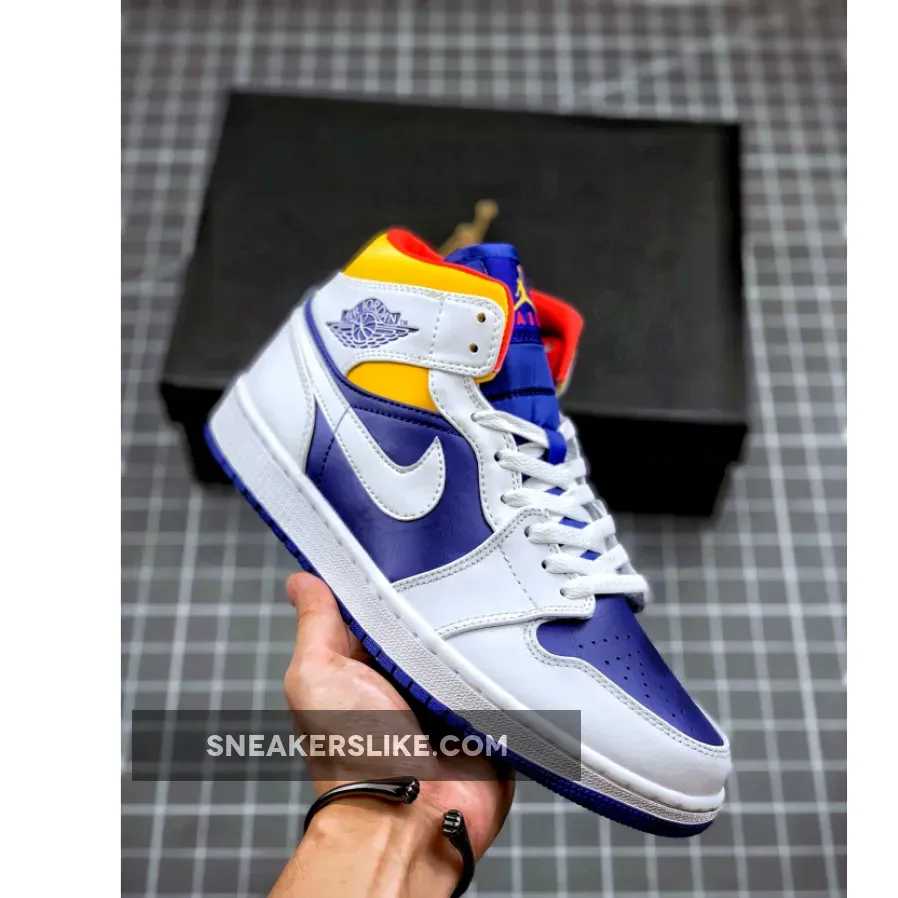 Air Jordan 1 Mid 'White Deep Royal Blue' AJ1  Track Red/Laser Orange / track red jordan 1