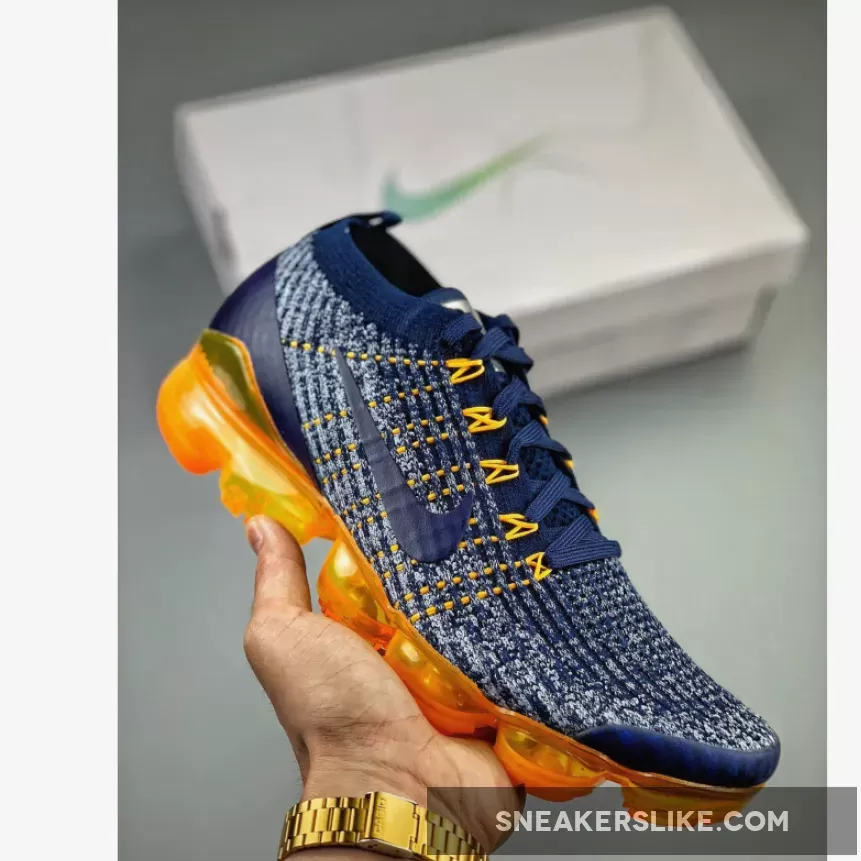 Nike Air VaporMax 3.0 Navy/Wolf Grey-Laser Orange AJ6900-400 / nike vapormax navy