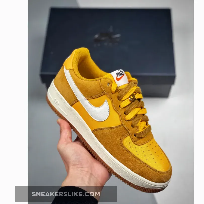 Nike Air Force 1 Low 'First Use' Gold Suede/University Gold #air force one university gold