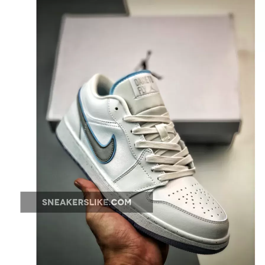 Air Jordan 1 Low 'Dare To Fly' White/Metallic Silver - dare to fly jordan 1