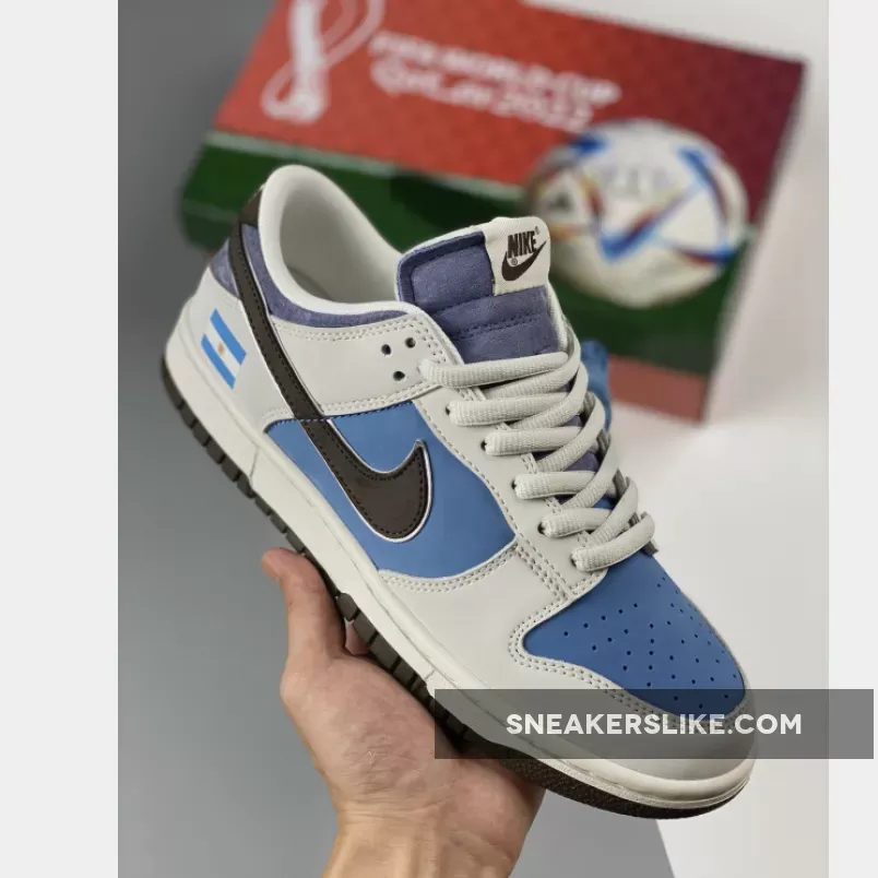 Custom Nike Dunk Low 'Argentina' White Blue / customize nike sb dunk low