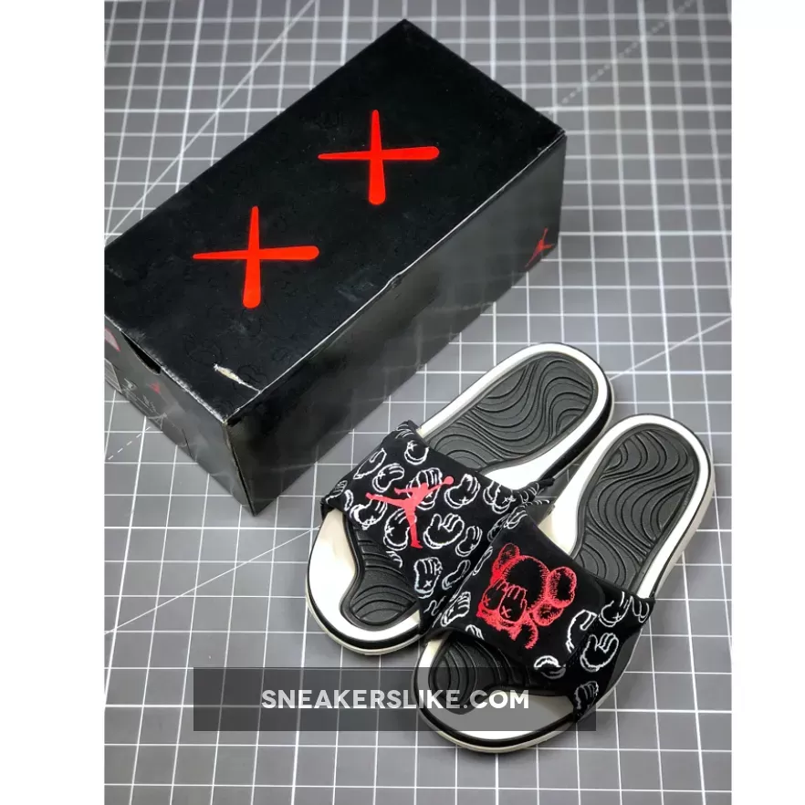 Kaws x Air Jordan 4 Black Slide Sandals Kaws Sandals