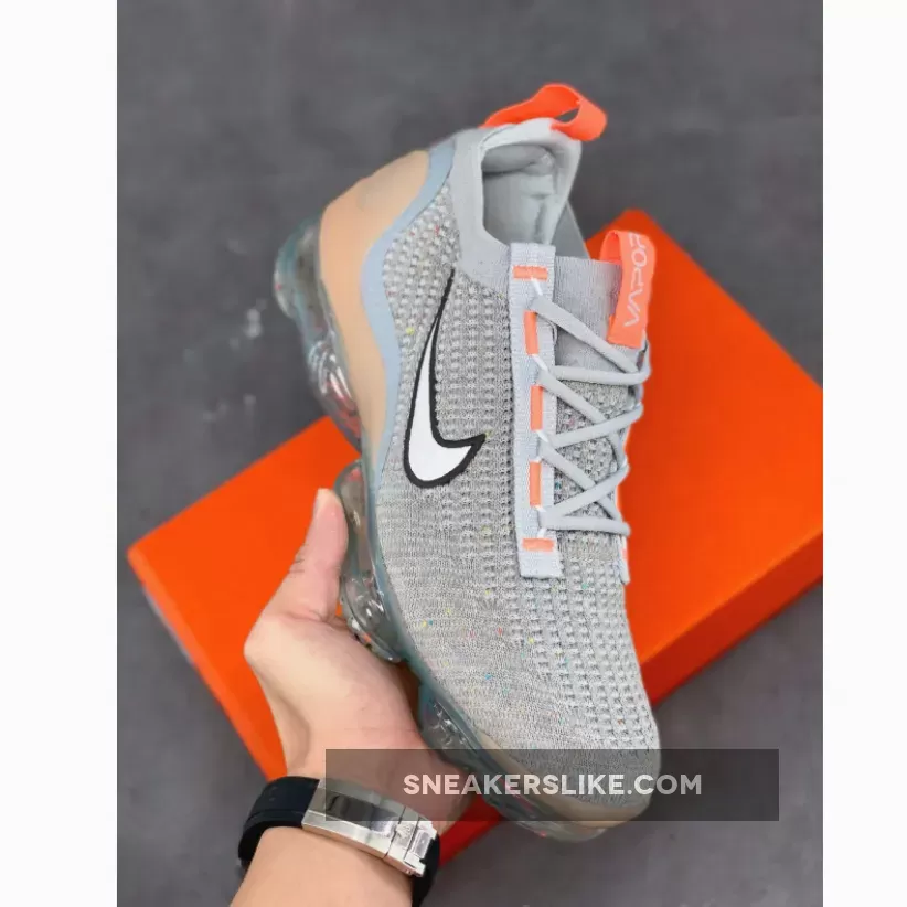 Nike Air VaporMax Flyknit Grey Fog/Bright Mango DH4084-002 For Sale