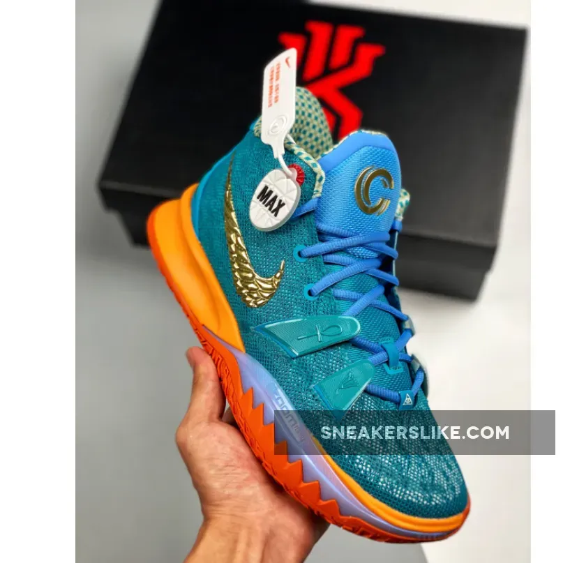 Concepts x Nike Kyrie 7 'Horus' Teal Blue/Light Blue-Orange-Metallic Gold light blue kyrie 7