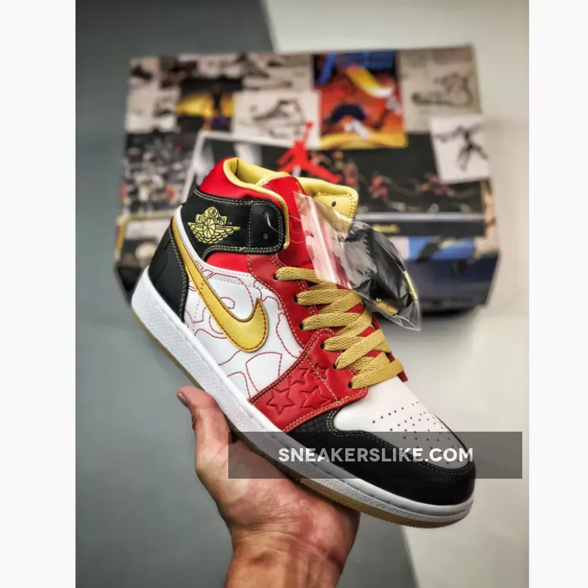 Air Jordan 1 Mid 'Xing Qi' White/Gold Dust/Sport Red/Black DV0576-176 Air Jordan 1 Xq