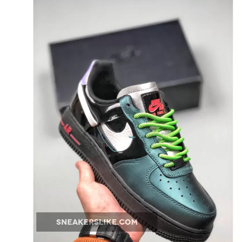 Nike Air Force 1 'Vandalized' Green Black Purple #air force 1 black purple green