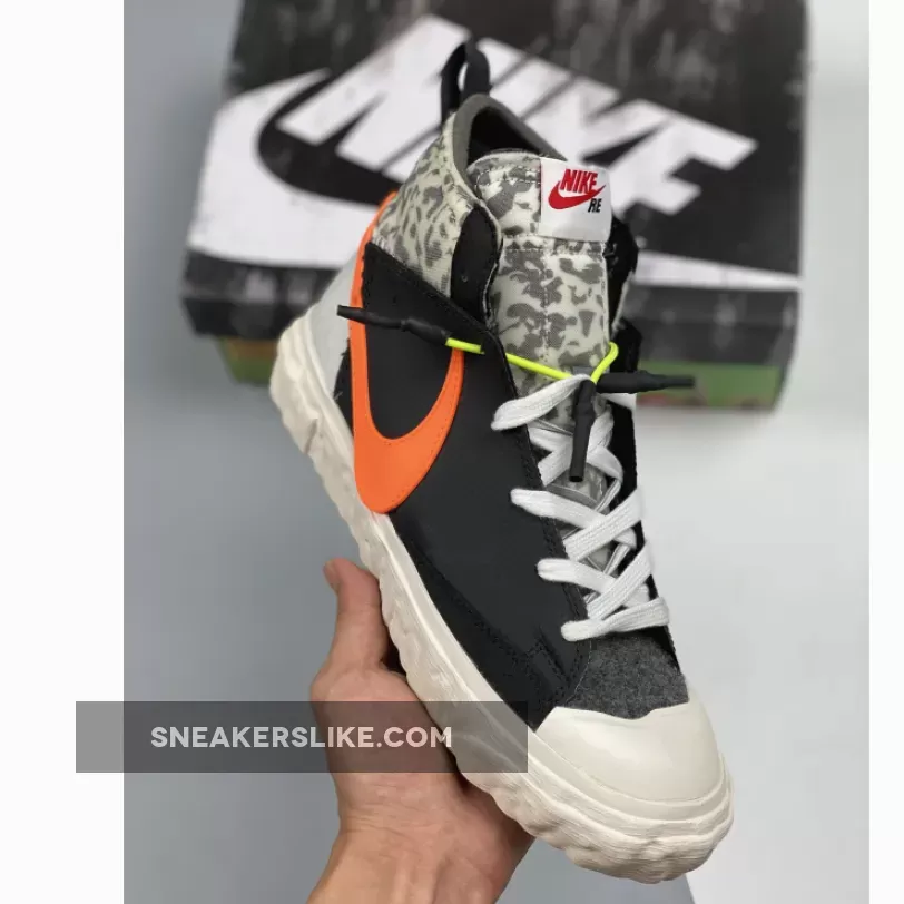 Readymade X Blazer Mid 'Black Camo' Vast Grey/Volt/Total Orange / nike blazers readymade