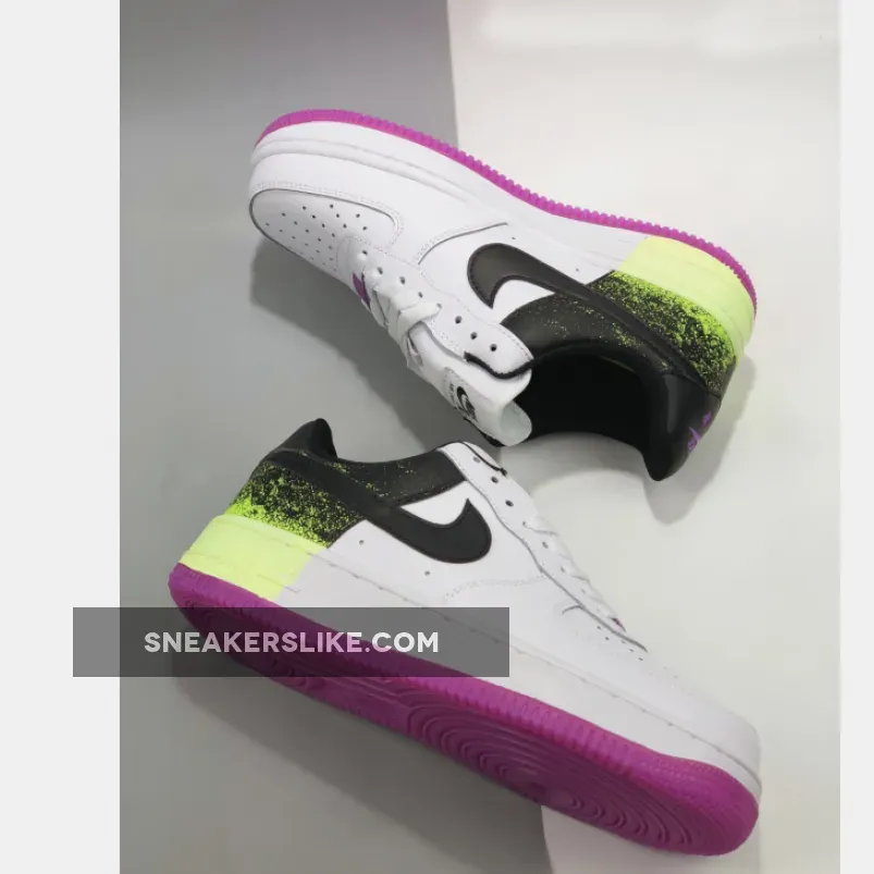 Nike Air Force 1 Low 'Splatter' Barely Volt Fuchsia Glow #wmns air force 1 low 'barely volt'