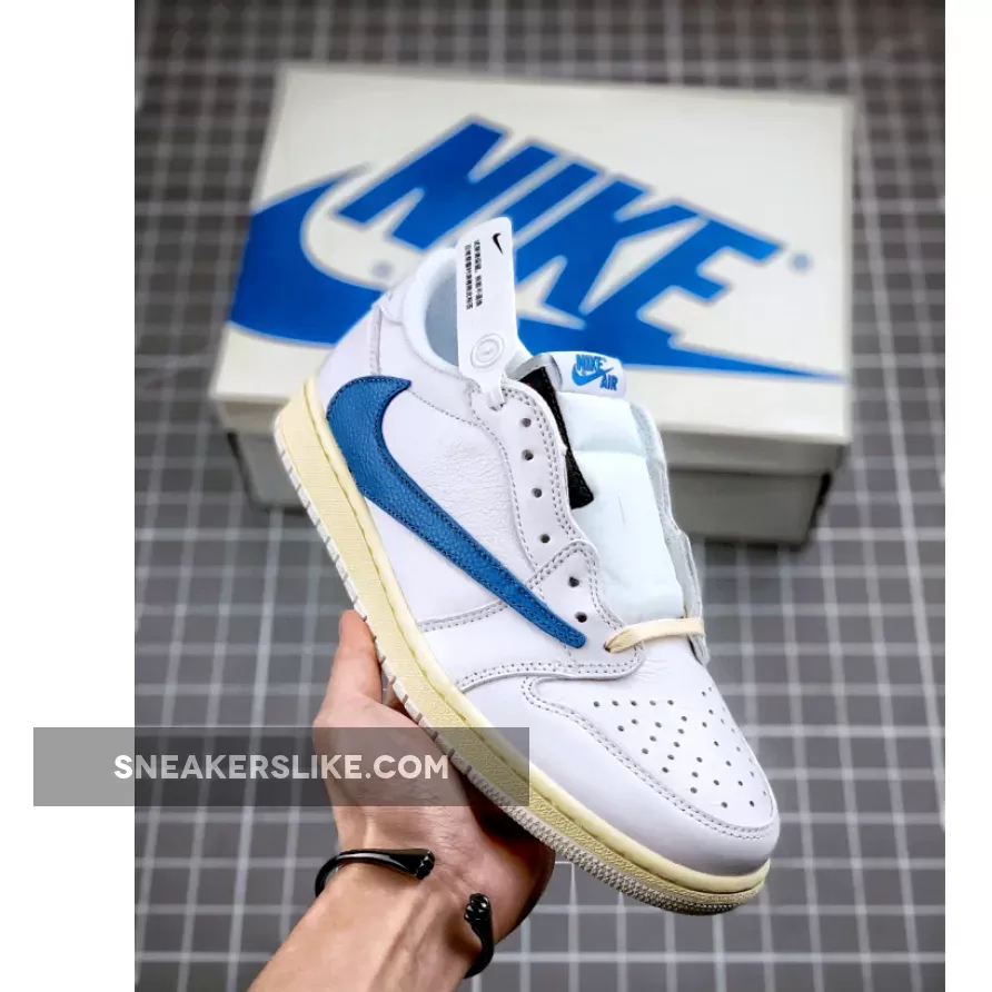 Travis Scott x fragment x Air Jordan 1 Low OG 'White/Blue/Sail' / travis scott lows blue