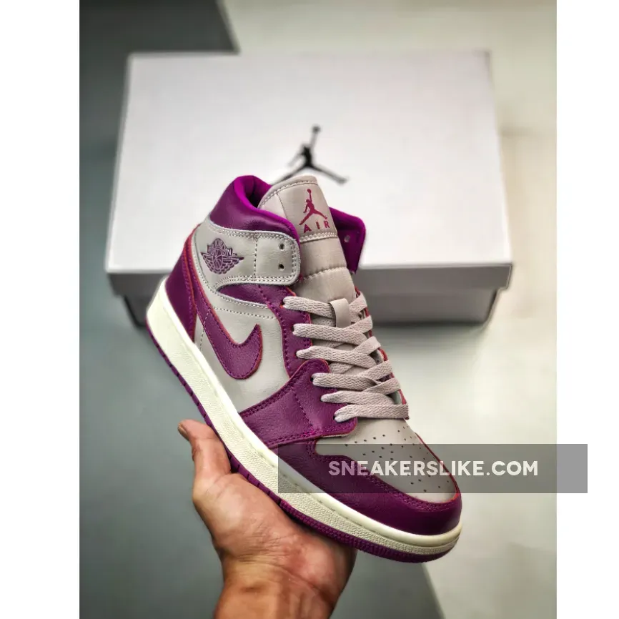 Women Air Jordan 1 Mid Magenta BQ6472-501 Jordan 1 Magenta