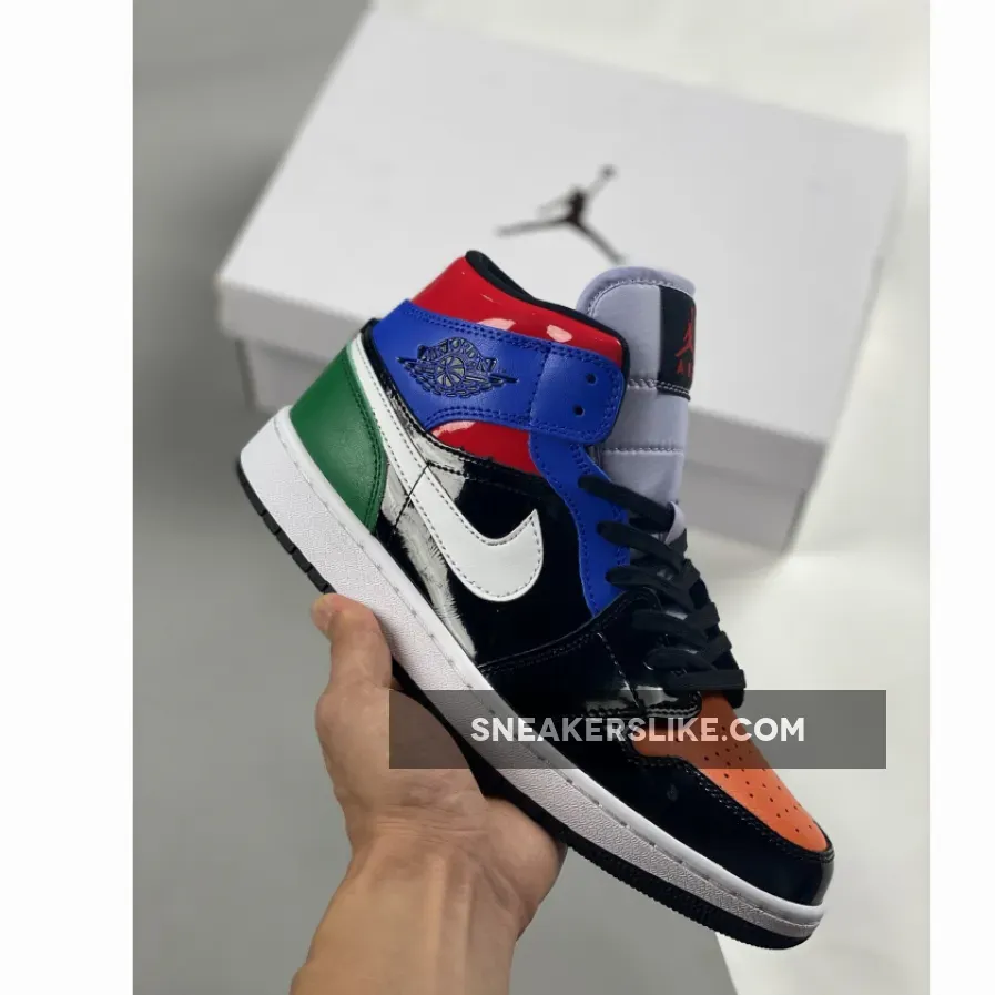 Air Jordan 1 Mid SE 'Multi Patent' / women's jordan 1 mid multi patent leather black/white-multi