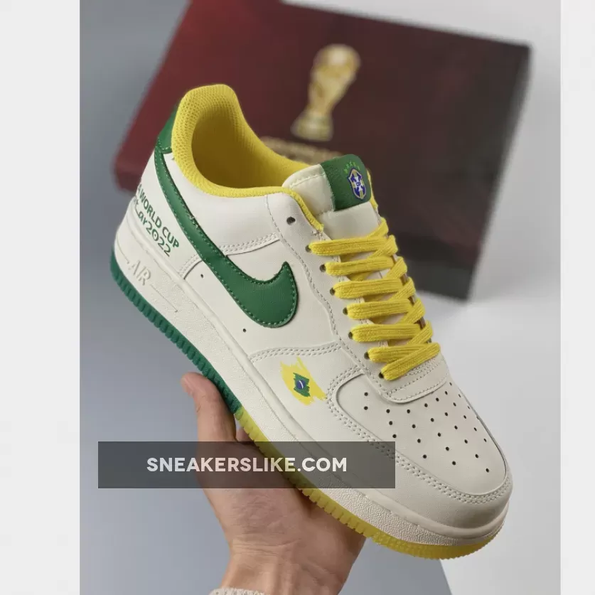 Custom Nike Air Force 1 Low 'World Cup 2022' White Green Yellow 1680452506 New Releases