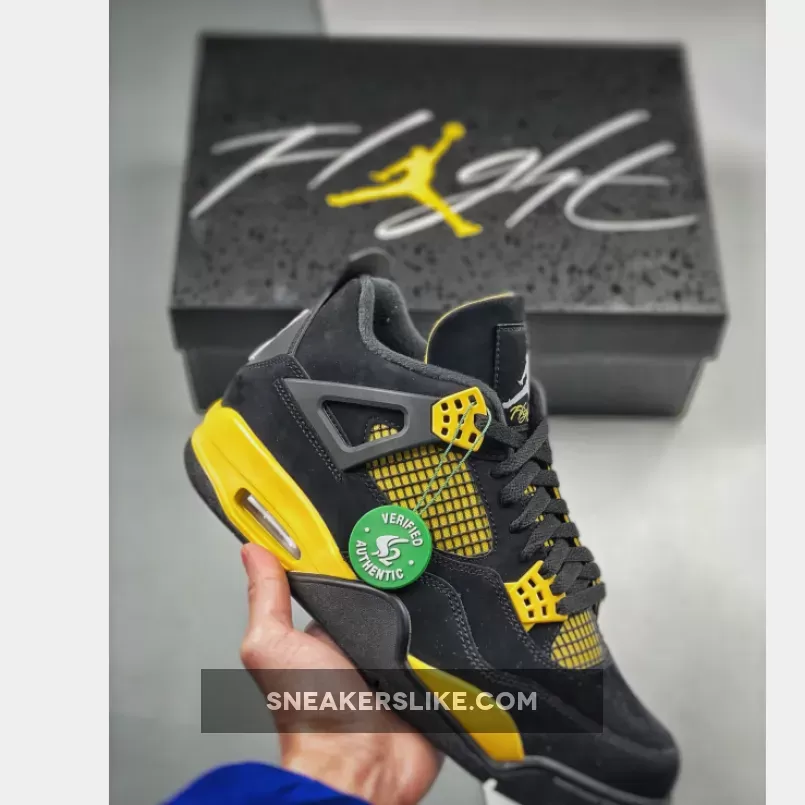 Air Jordan 4 'Thunder 2023' Black/White-Tour Yellow DH6927-017 - blue thunder 4s