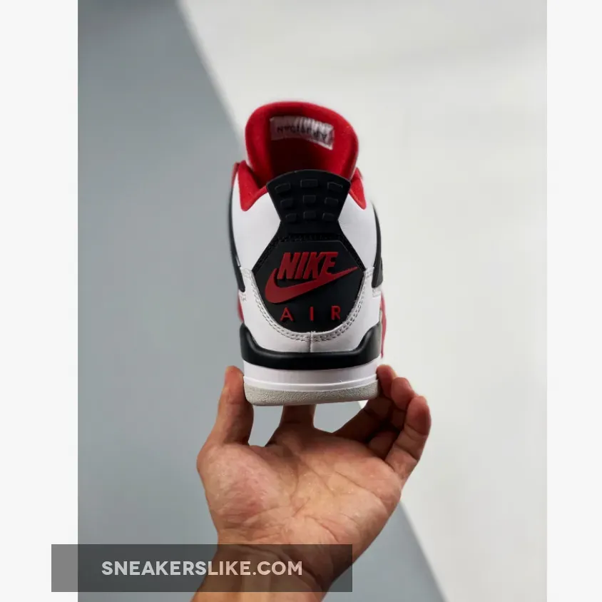 Air Jordan 4 Retro OG 'Fire Red' 2020 Mens White/Fire Red-Black-Tech Grey Basektball DC7770-160 - jordan 4 fire red cement