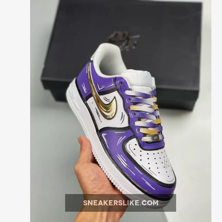 Custom Nike Air Force 1 Low 'Lakers' Purple White / custom lakers air force 1
