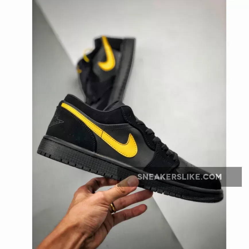 Air Jordan 1 Low Black Yellow 553558-071 - black and yellow jordan 1