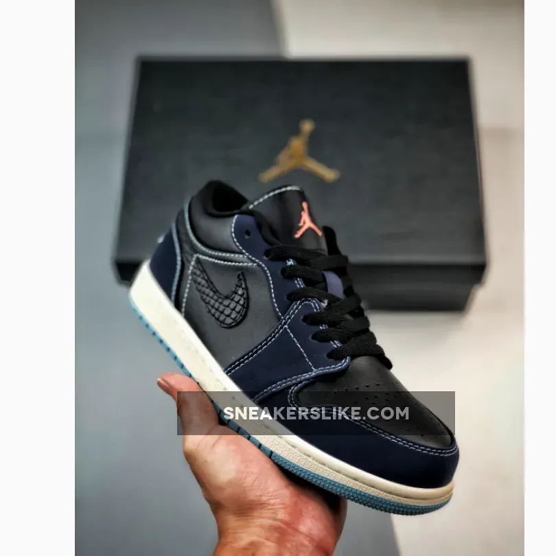 Air Jordan 1 Low Snakeskin Navy Black FJ5478-010