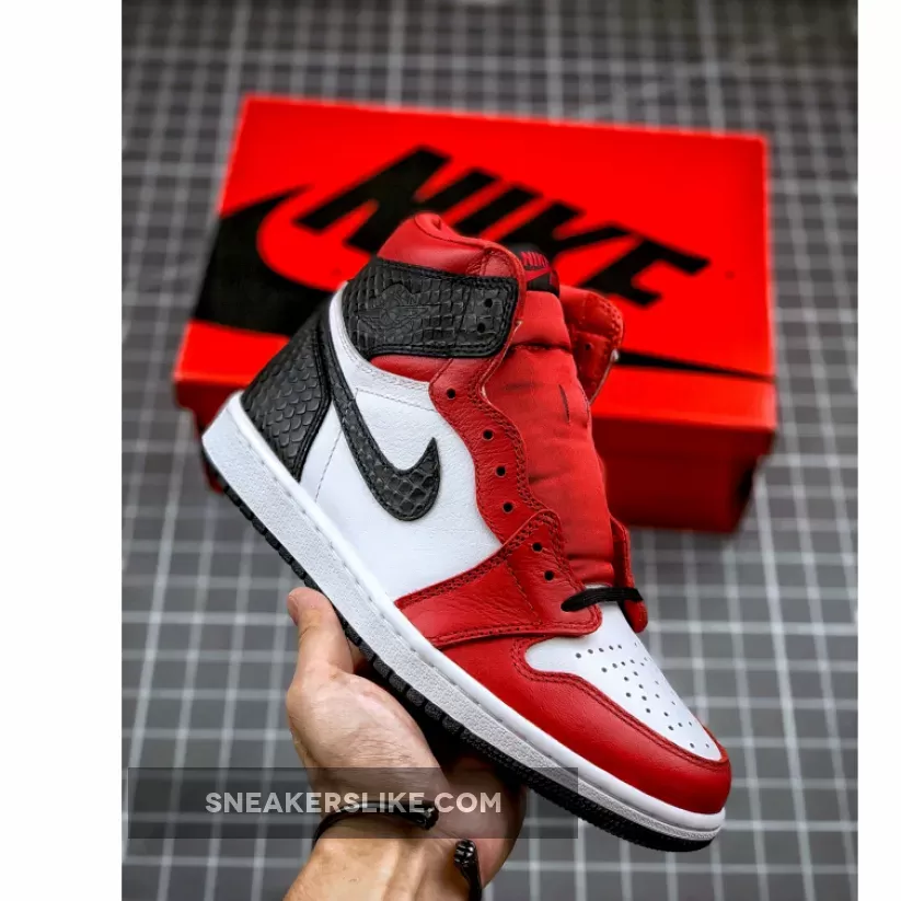 Air Jordan 1 High Retro Wmns Satin Snake GYM RED/WHTE-BLACK AJ1 - jordan 1 satin snake