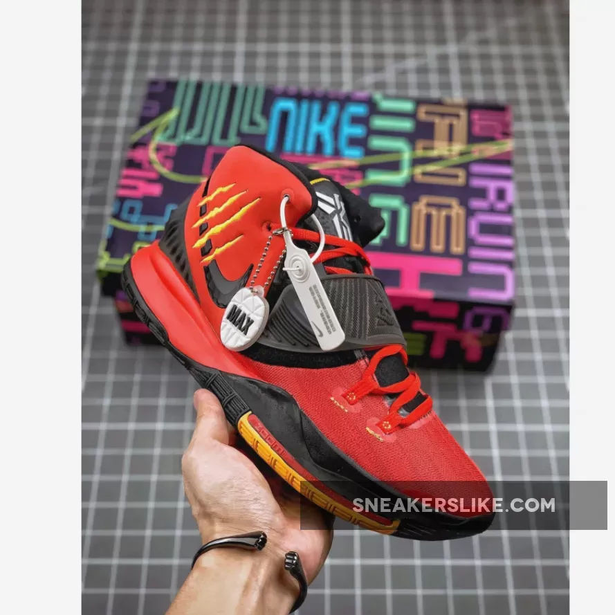 Nike Kyrie 6 'Bruce Lee' Comet Red/Black-Metallic Silver-Del Sol Kyrie Bruce Lee Red
